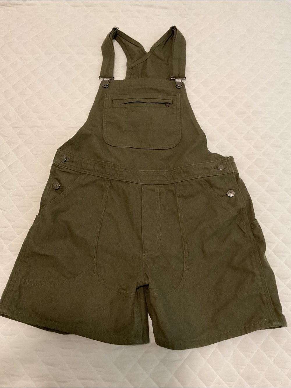 Patagonia Women’s Stand Up overalls Caper Green Organic Cotton Shorts Size M